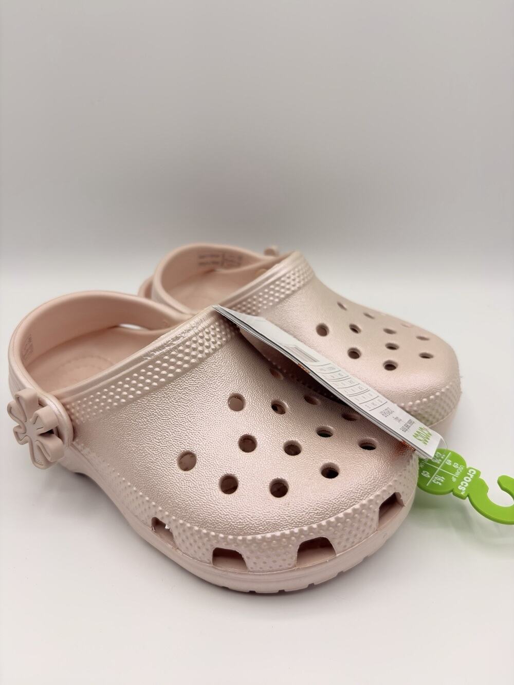 Crocs Classic Pearl Shine Clog Sandals Kids Girl C9 EU 26 NWT 212815 Tan